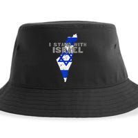 I Stand With Israel Map Flag Jerusalem Hebrew Jew Israelite Sustainable Bucket Hat