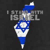 I Stand With Israel Map Flag Jerusalem Hebrew Jew Israelite 25L Jumbo Tote