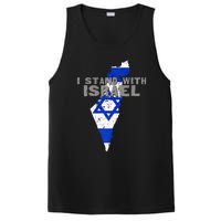 I Stand With Israel Map Flag Jerusalem Hebrew Jew Israelite PosiCharge Competitor Tank