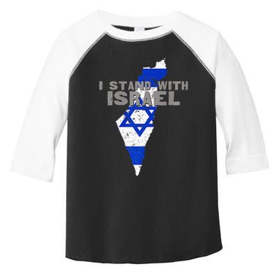 I Stand With Israel Map Flag Jerusalem Hebrew Jew Israelite Toddler Fine Jersey T-Shirt