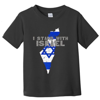 I Stand With Israel Map Flag Jerusalem Hebrew Jew Israelite Toddler T-Shirt