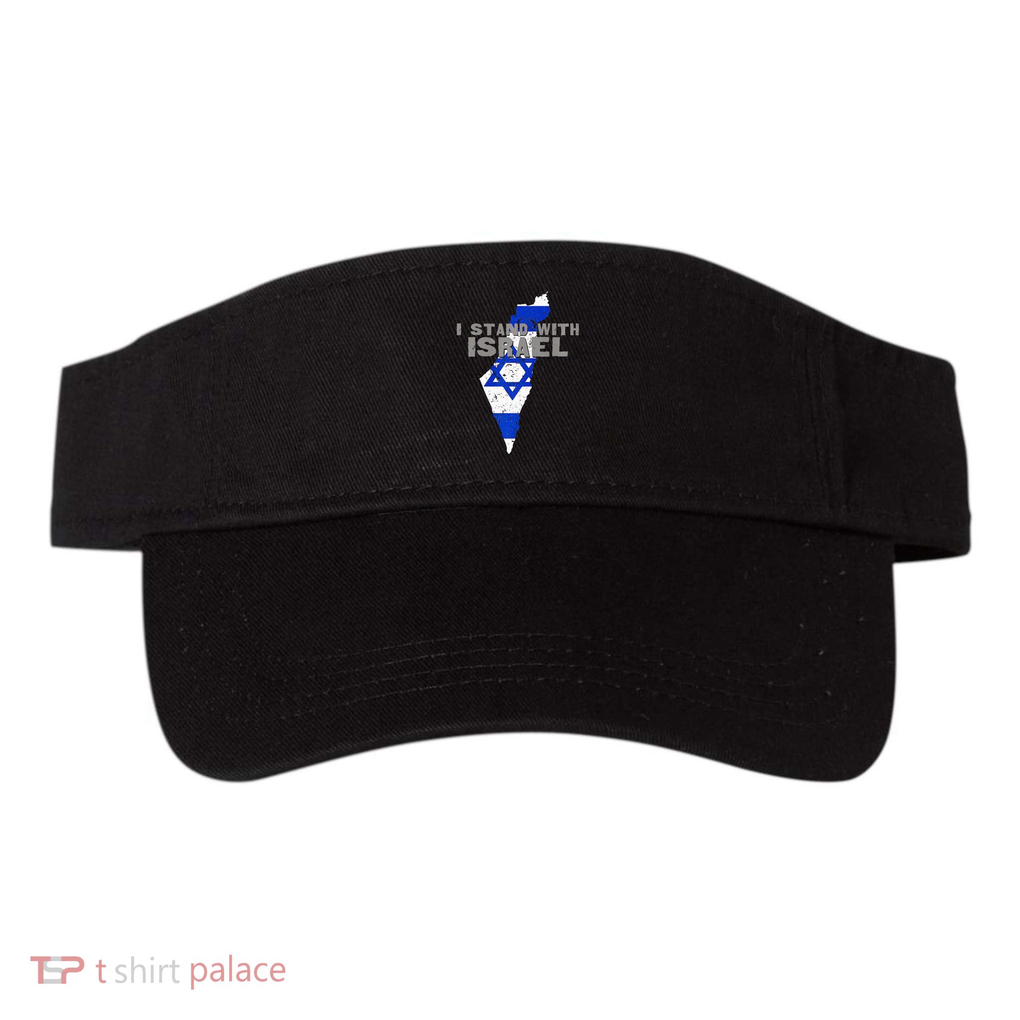 I Stand With Israel Map Flag Jerusalem Hebrew Jew Israelite Visor
