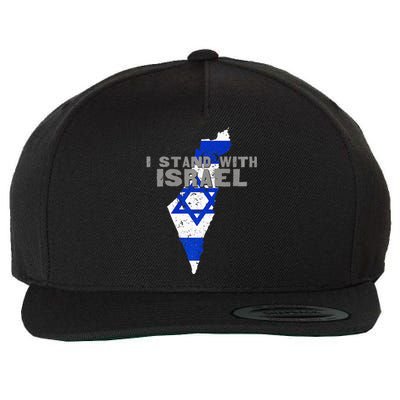 I Stand With Israel Map Flag Jerusalem Hebrew Jew Israelite Wool Snapback Cap