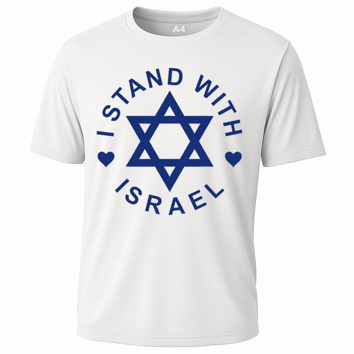 I Stand With Israel Israeli Flag Jewish Star Of David  Cooling Performance Crew T-Shirt