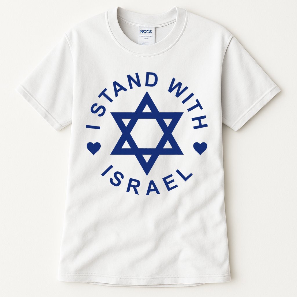 I Stand With Israel Israeli Flag Jewish Star Of David  Tall T-Shirt