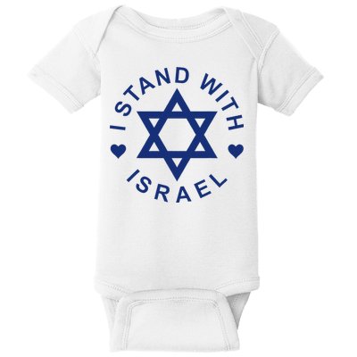 I Stand With Israel Israeli Flag Jewish Star Of David  Baby Bodysuit