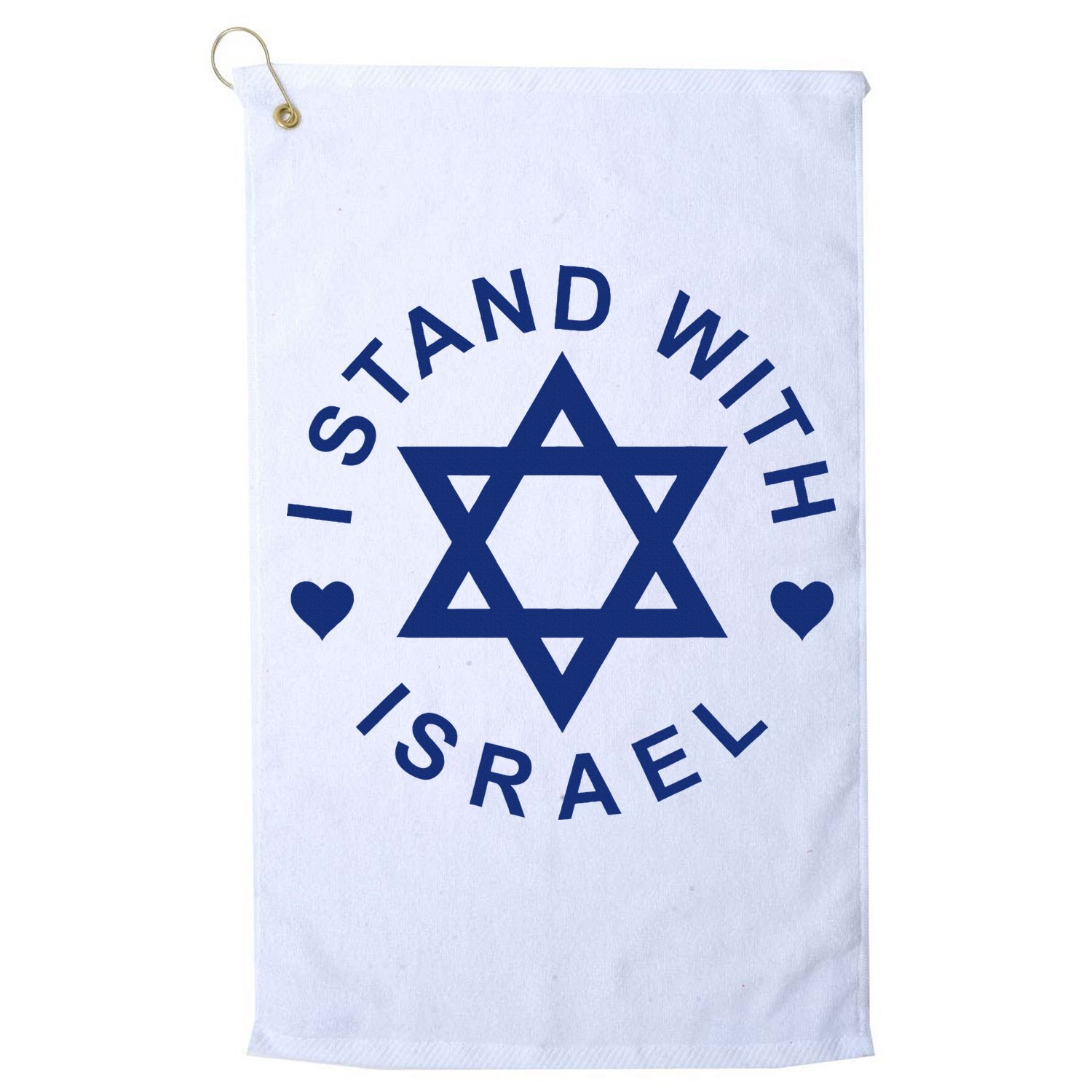I Stand With Israel Israeli Flag Jewish Star Of David  Golf Towel