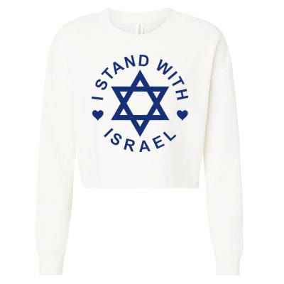 I Stand With Israel Israeli Flag Jewish Star Of David  Cropped Pullover Crew