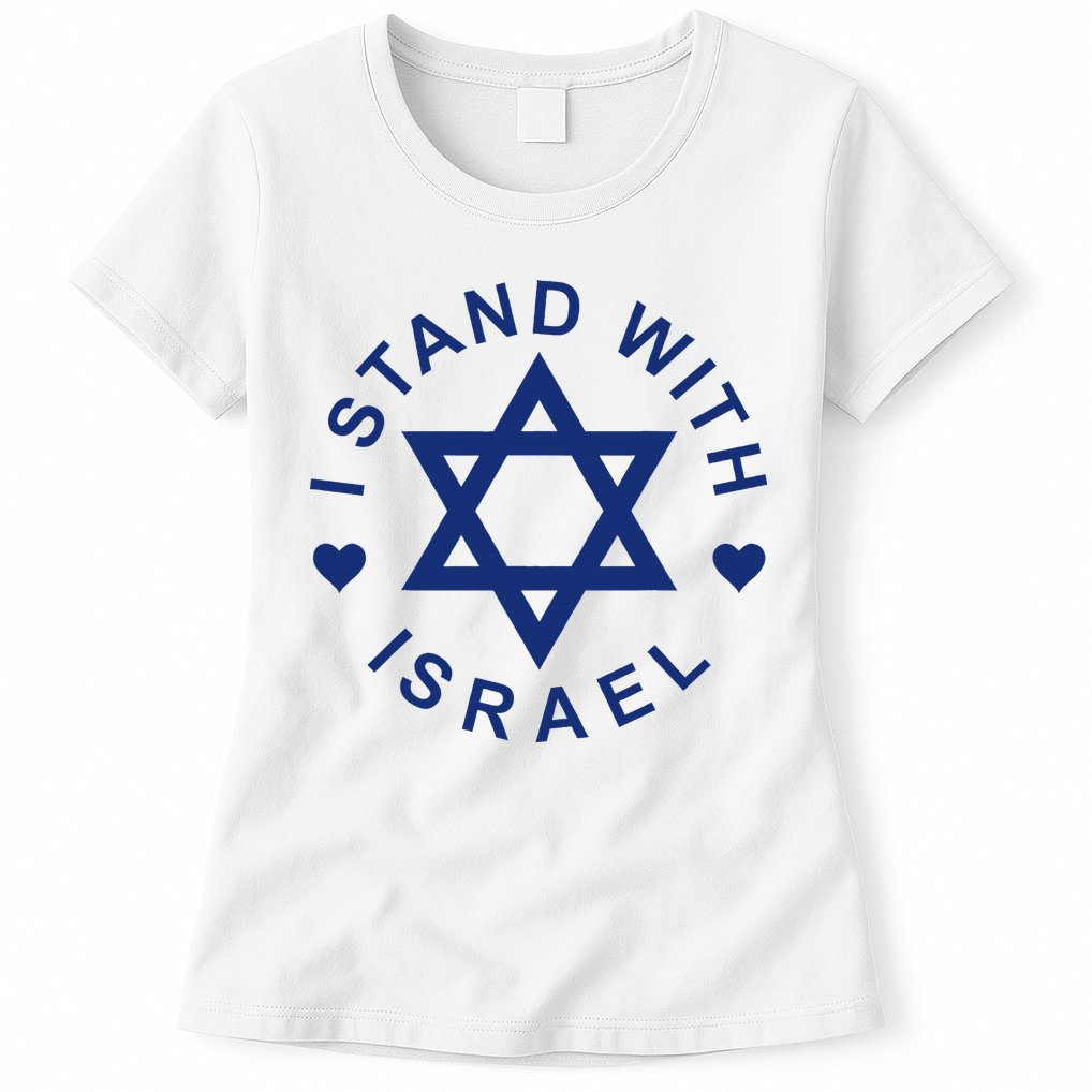 I Stand With Israel Israeli Flag Jewish Star Of David  Womens T-Shirt