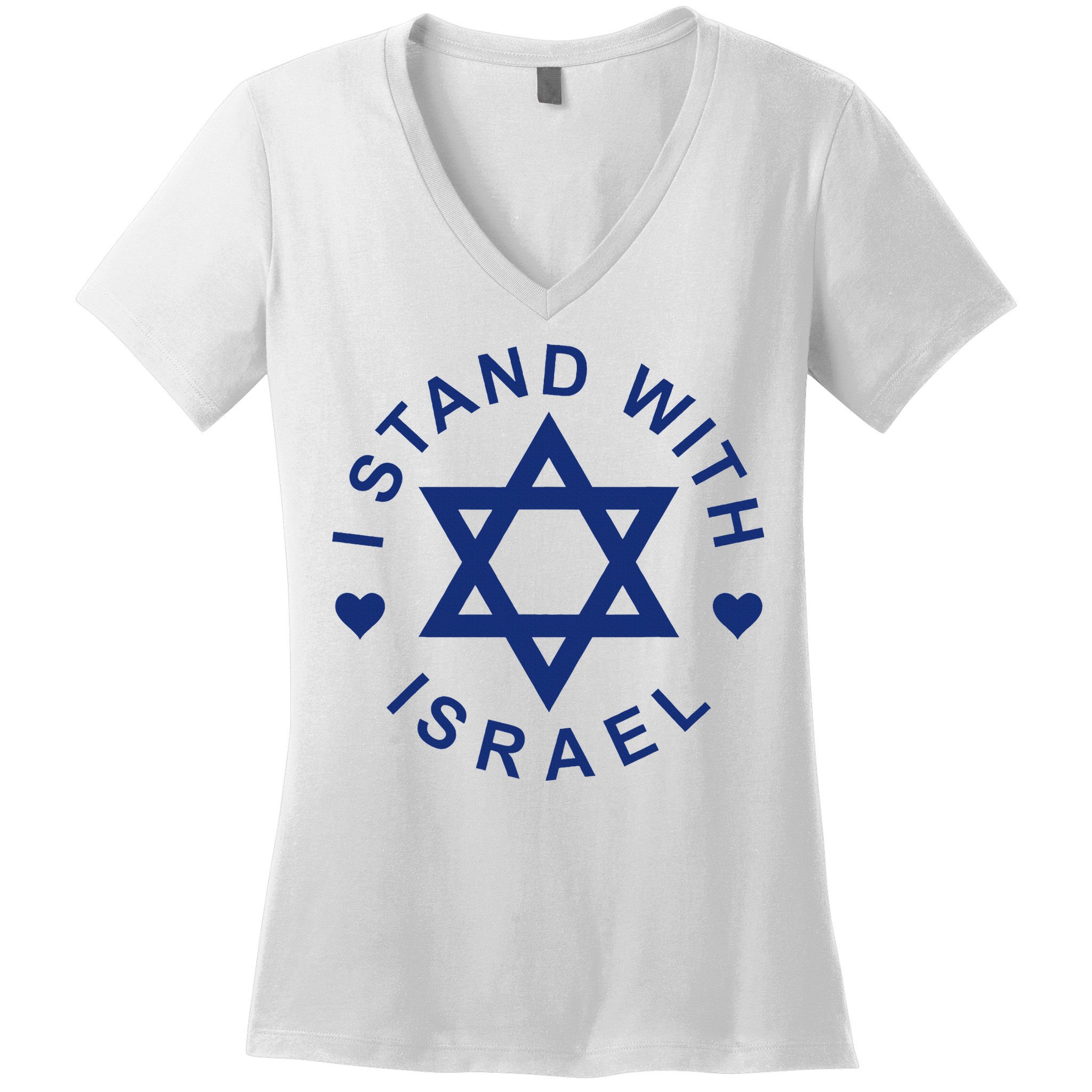 I Stand With Israel Israeli Flag Jewish Star Of David  Women's V-Neck T-Shirt