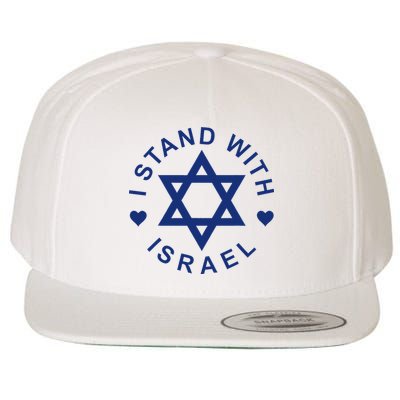 I Stand With Israel Israeli Flag Jewish Star Of David  Wool Snapback Cap