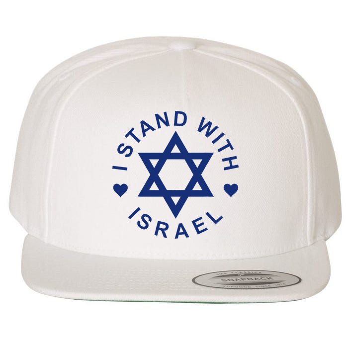 I Stand With Israel Israeli Flag Jewish Star Of David  Wool Snapback Cap
