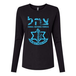 I Stand With Israel Jewish Israeli Flag Jewish Womens Cotton Relaxed Long Sleeve T-Shirt