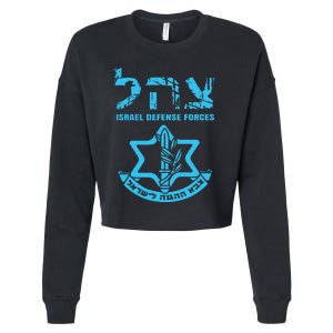 I Stand With Israel Jewish Israeli Flag Jewish Cropped Pullover Crew