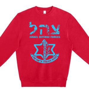 I Stand With Israel Jewish Israeli Flag Jewish Premium Crewneck Sweatshirt