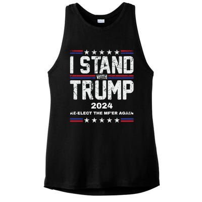 I Stand With Trump 2024 Reelect The MfEr Again Trump 2024 Cool Gift Ladies PosiCharge Tri-Blend Wicking Tank