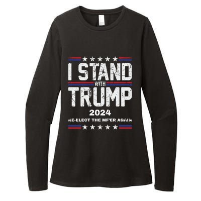 I Stand With Trump 2024 Reelect The MfEr Again Trump 2024 Cool Gift Womens CVC Long Sleeve Shirt