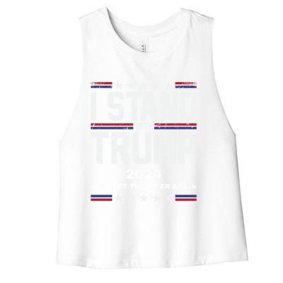 I Stand With Trump 2024 Reelect The MfEr Again Trump 2024 Cool Gift Women's Racerback Cropped Tank