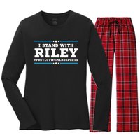 I Stand With Riley Gaines #ProtectWomensSports Women's Long Sleeve Flannel Pajama Set 