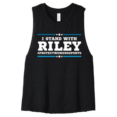 I Stand With Riley Gaines #ProtectWomensSports Women's Racerback Cropped Tank