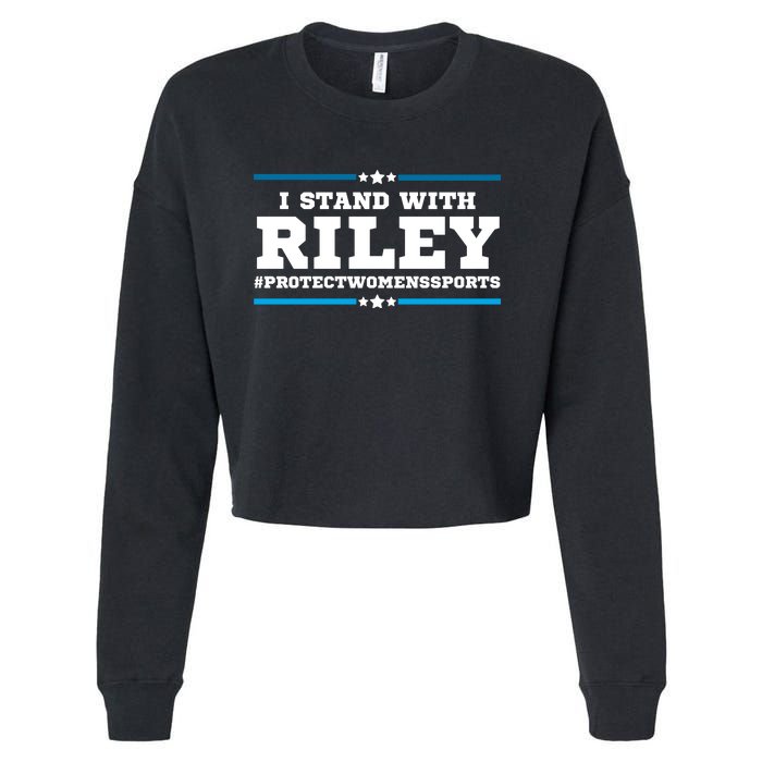 I Stand With Riley Gaines #ProtectWomensSports Cropped Pullover Crew