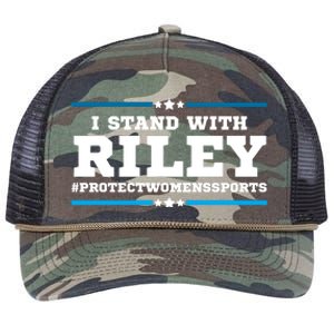 I Stand With Riley Gaines #ProtectWomensSports Retro Rope Trucker Hat Cap