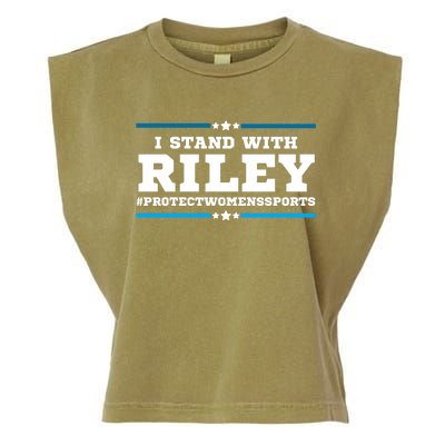 I Stand With Riley Gaines #ProtectWomensSports Garment-Dyed Women's Muscle Tee