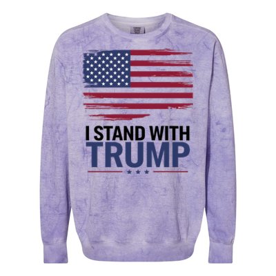 I Stand With Trump Trump For President Trump Vance 2024 Cool Gift Colorblast Crewneck Sweatshirt