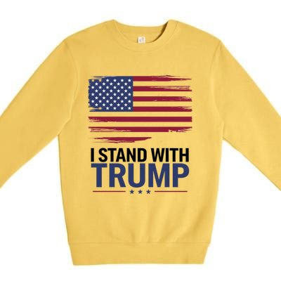 I Stand With Trump Trump For President Trump Vance 2024 Cool Gift Premium Crewneck Sweatshirt