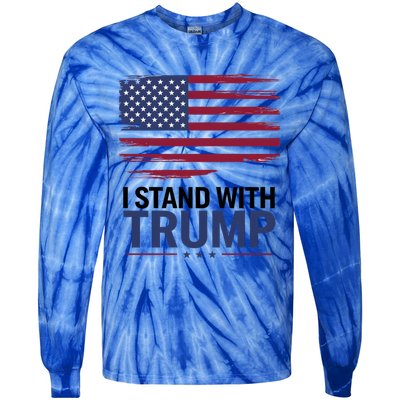 I Stand With Trump Trump For President Trump Vance 2024 Cool Gift Tie-Dye Long Sleeve Shirt