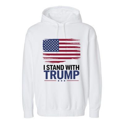 I Stand With Trump Trump For President Trump Vance 2024 Cool Gift Garment-Dyed Fleece Hoodie