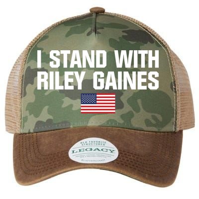 I Stand With Riley Gaines | US Swimmer | Save Women's Sports | American Flag Legacy Tie Dye Trucker Hat