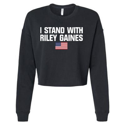 I Stand With Riley Gaines | US Swimmer | Save Women's Sports | American Flag Cropped Pullover Crew
