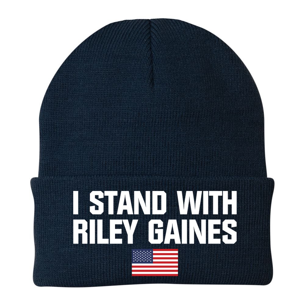I Stand With Riley Gaines | US Swimmer | Save Women's Sports | American Flag Beanie