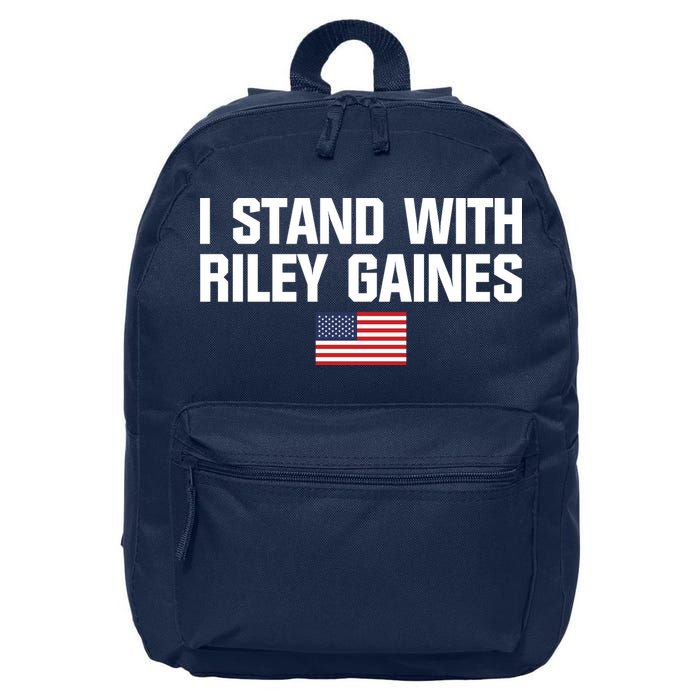 I Stand With Riley Gaines | US Swimmer | Save Women's Sports | American Flag 16 in Basic Backpack