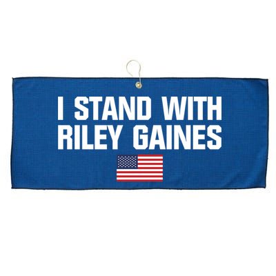 I Stand With Riley Gaines | US Swimmer | Save Women's Sports | American Flag Large Microfiber Waffle Golf Towel
