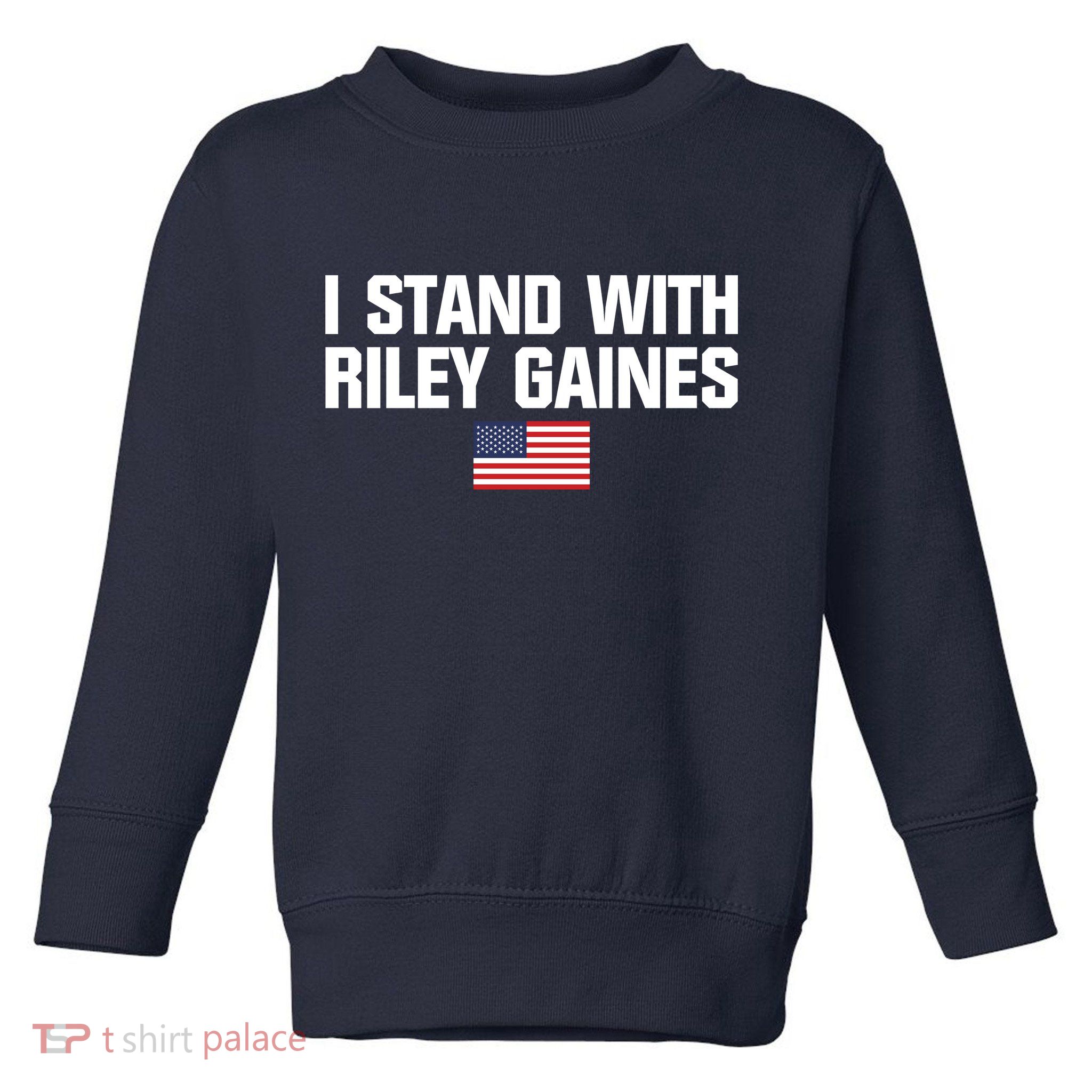 I Stand With Riley Gaines | US Swimmer | Save Women's Sports | American Flag Toddler Sweatshirt
