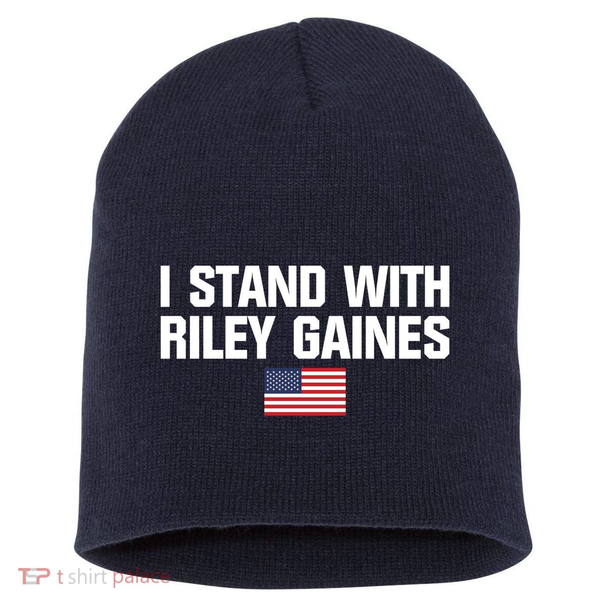 I Stand With Riley Gaines | US Swimmer | Save Women's Sports | American Flag Short Acrylic Beanie