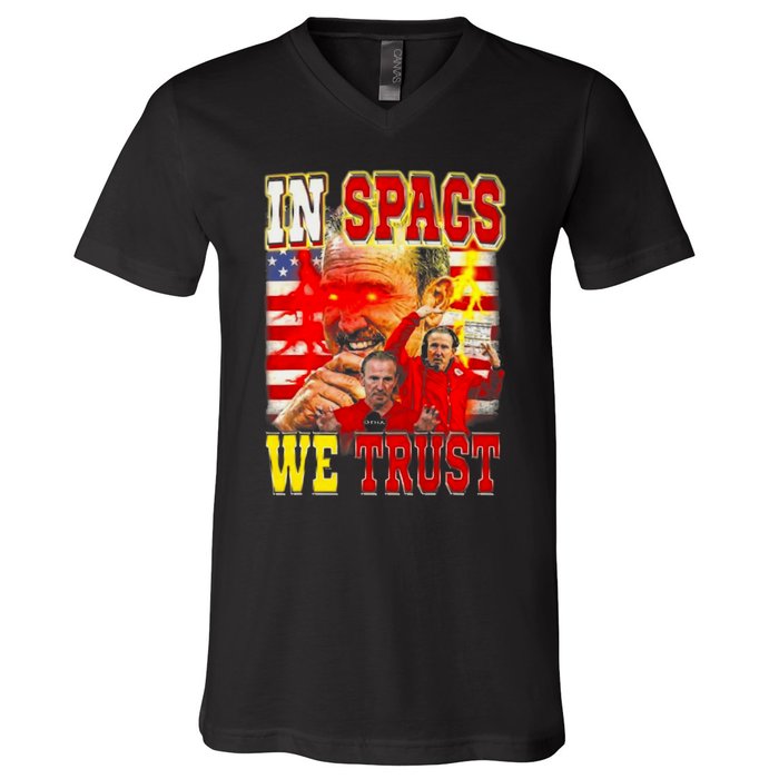 In Spags We Trust  Coach Football Fan V-Neck T-Shirt