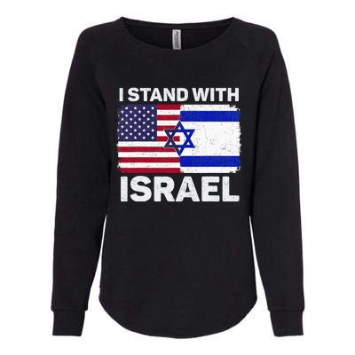 I Stand With Israel USA American Flag with Israel Flag Womens California Wash Sweatshirt