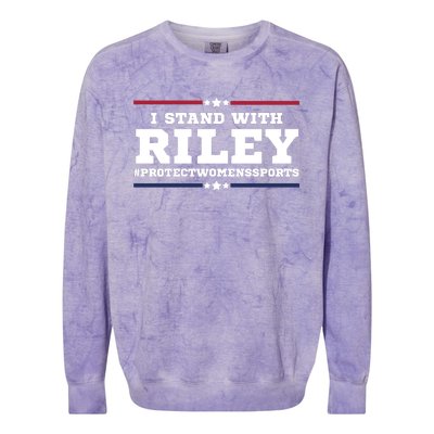 I Stand With Riley Gaines #ProtectWomensSports Colorblast Crewneck Sweatshirt