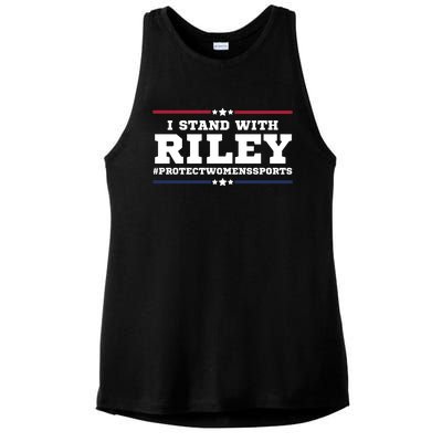 I Stand With Riley Gaines #ProtectWomensSports Ladies PosiCharge Tri-Blend Wicking Tank