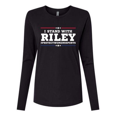 I Stand With Riley Gaines #ProtectWomensSports Womens Cotton Relaxed Long Sleeve T-Shirt