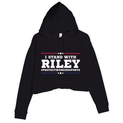 I Stand With Riley Gaines #ProtectWomensSports Crop Fleece Hoodie