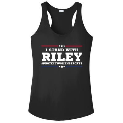 I Stand With Riley Gaines #ProtectWomensSports Ladies PosiCharge Competitor Racerback Tank