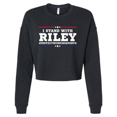 I Stand With Riley Gaines #ProtectWomensSports Cropped Pullover Crew