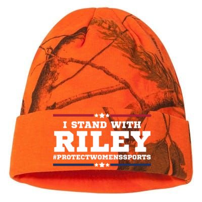 I Stand With Riley Gaines #ProtectWomensSports Kati Licensed 12" Camo Beanie