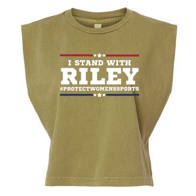 I Stand With Riley Gaines #ProtectWomensSports Garment-Dyed Women's Muscle Tee