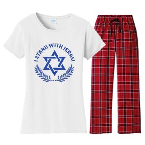 I Stand With Israel Support Israel Love Israeli Brotherhood Design Women's Flannel Pajama Set