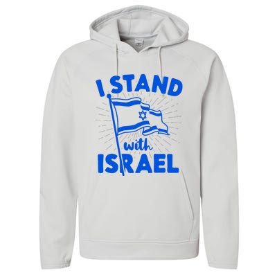 I Stand With Israel Flag Jewish Freedom Solidarity Performance Fleece Hoodie